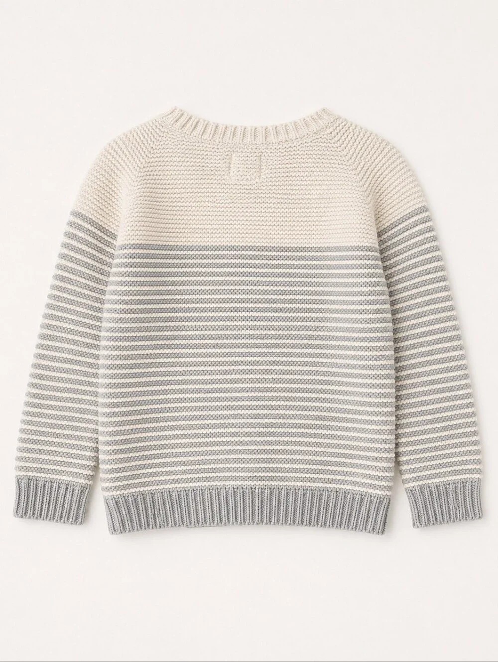 Baby Gap Cream Gray Striped Cotton Knit Sweater 18–24M